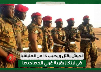 في عملية خاصة.. الجيش يقتل ويصيب 16 من المليشيا في ارتكاز بقرية غربي الحصاحيصا