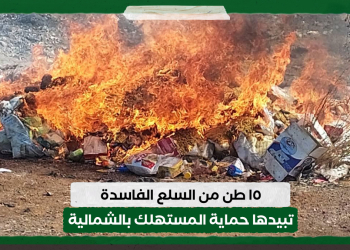 ١٥ طن من السلع الفاسدة تبيدها حماية المستهلك بالشمالية