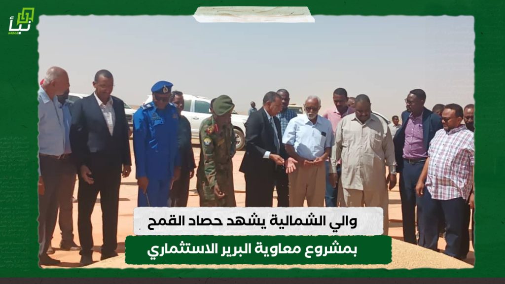 والي الشمالية يشهد حصاد القمح بمشروع معاوية البرير الاستثماري