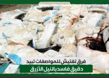 فرق تفتيش للمواصفات تبيد دقيق فاسد بالنيل الأزرق