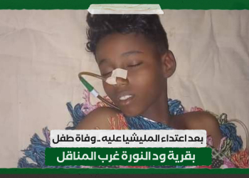 بعد اعتداء المليشيا عليه .. وفاة طفل بقرية ود النورة غرب المناقل