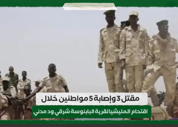 مقتل 3 وإصابة 5 مواطنين خلال اقتحام المليشيا لقرية البابنوسة شرقي ود مدني