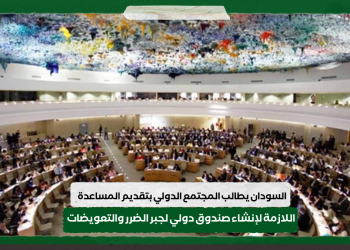 السودان يطالب المجتمع الدولي بتقديم المساعدة اللازمة لإنشاء صندوق دولي لجبر الضرر والتعويضات