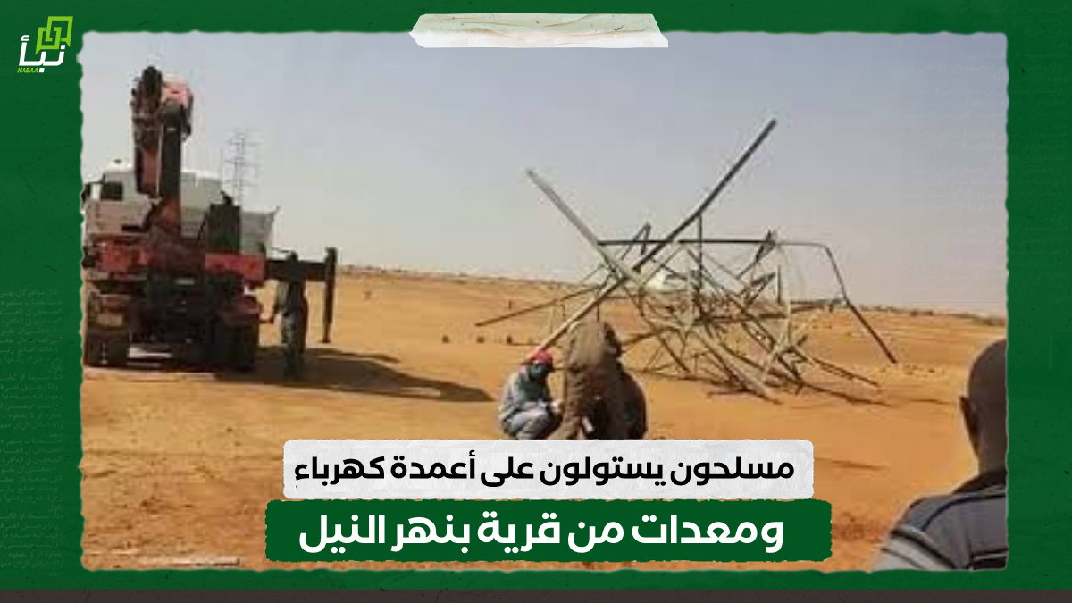 مسلحون يستولون على أعمدة كهرباء ومعدات من قرية بنهر النيل 10 مسلحون يستولون على أعمدة كهرباء ومعدات من قرية بنهر النيل