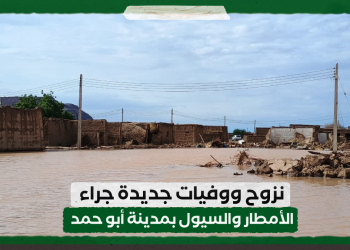 نزوح ووفيات جديدة جراء الأمطار والسيول بمدينة أبو حمد