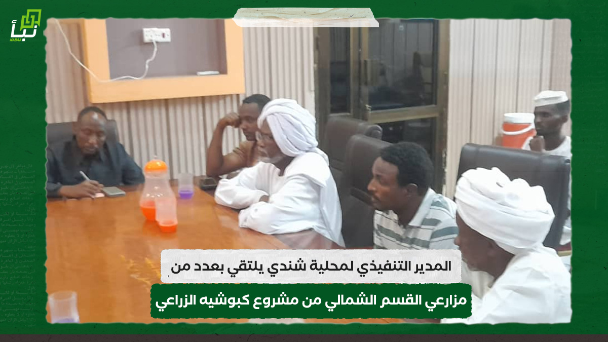 المدير التنفيذي لمحلية شندي يلتقي بعدد من مزارعي القسم الشمالي من مشروع كبوشيه الزراعي 10 المدير التنفيذي لمحلية شندي يلتقي بعدد من مزارعي القسم الشمالي من مشروع كبوشيه الزراعي