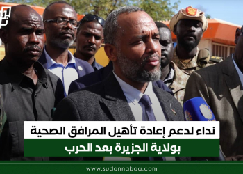 نداء لدعم إعادة تأهيل المرافق الصحية بولاية الجزيرة بعد الحرب