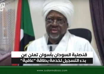 قنصلية السودان بأسوان تعلن عن بدء التسجيل لخدمة بطاقة “عافية”