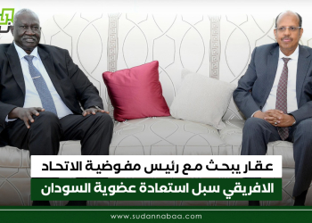 عقار يبحث مع رئيس مفوضية الاتحاد الافريقي سبل استعادة عضوية السودان