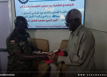 اللواء قمر الدين يتسلم مهامه رسميًا والياً للنيل الأبيض ويؤكد دعمه للقوات المسلحة