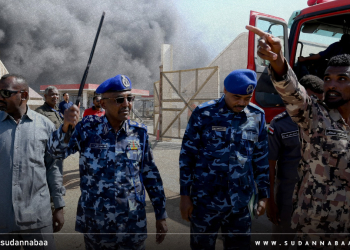 المدير العام لقوات الشرطة يتفقد فندق مارينا بمدينة بورتسودان ومستودعات النفط عقب تعرضهما لعدوان غاشم