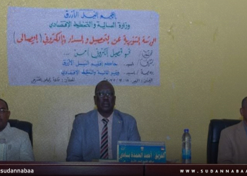 بادي يخاطب الورشة التنويرية لوزارة المالية حول نظام السداد والتحصيل الإلكتروني