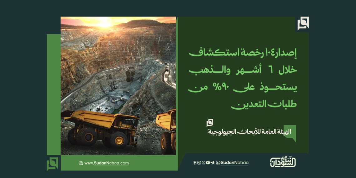 الرئيسية 46 الهيئة العامة للأبحاث الجيولوجية: إصدار 104 رخصة استكشاف خلال 6 أشهر والذهب يستحوذ على 90% من طلبات التعدين