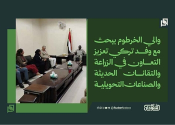 والي الخرطوم يبحث مع وفد تركي تعزيز التعاون في الزراعة والتقانات الحديثة والصناعات التحويلية