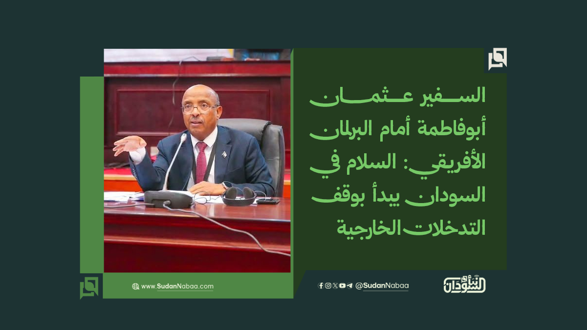السفير عثمان أبوفاطمة أمام البرلمان الأفريقي: السلام في السودان يبدأ بوقف التدخلات الخارجية 10 السفير عثمان أبوفاطمة أمام البرلمان الأفريقي: السلام في السودان يبدأ بوقف التدخلات الخارجية