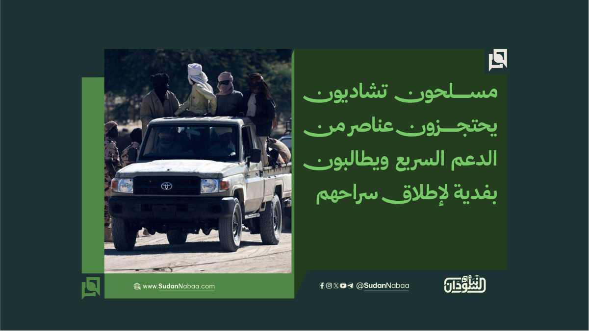 مسلحون تشاديون يحتجزون عناصر من الدعم السريع ويطالبون بفدية لإطلاق سراحهم 10 مسلحون تشاديون يحتجزون عناصر من الدعم السريع ويطالبون بفدية لإطلاق سراحهم