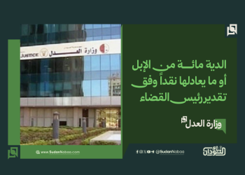 وزارة العدل: الدية مائة من الإبل أو ما يعادلها نقداً وفق تقدير رئيس القضاء 17 وزارة العدل: الدية مائة من الإبل أو ما يعادلها نقداً وفق تقدير رئيس القضاء